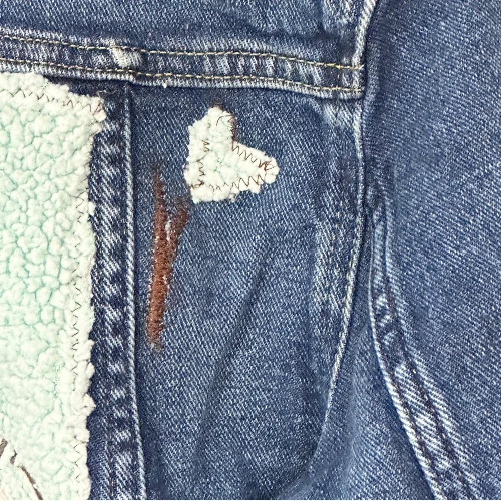Stars and  a Sleeping Sloth on an Upcycled Denim Jacket  (Denim and Denim 18